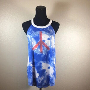 New**Modern lux tie dye halter t shirt peace‎